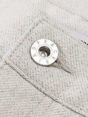 Men's Casual White High-Density Twill Denim Pants