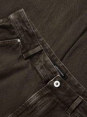 Men's Casual Brown 100% Cotton Curved-Leg Pants