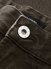 Men's Casual Brown 100% Cotton Curved-Leg Pants