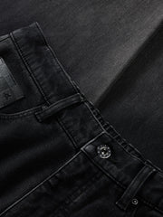 Men's Casual Dark Grey Gradient Relaxed Curved-Leg Jeans