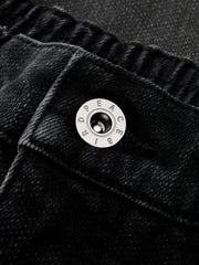 Men's Casual Dark Grey Gradient Relaxed Curved-Leg Jeans