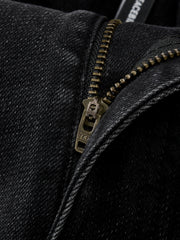 Men's Casual Dark Grey Gradient Relaxed Curved-Leg Jeans