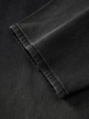 Men's Casual Dark Grey Gradient Relaxed Curved-Leg Jeans