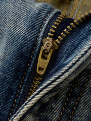 Men's Casual Relaxed Washed Curved-Leg Jeans