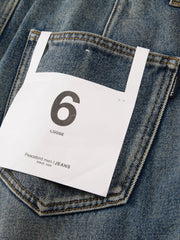 Men's Casual Relaxed Washed Curved-Leg Jeans