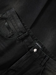 Men's Casual Solid Vintage-Wash Jeans