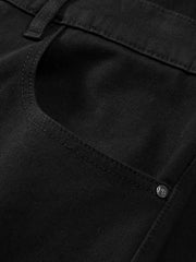 Men's Casual Black Straight-Leg Jeans
