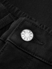 Men's Casual Black Straight-Leg Jeans