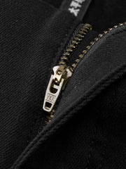 Men's Casual Black Straight-Leg Jeans