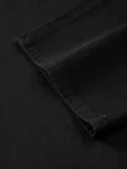 Men's Casual Black Straight-Leg Jeans