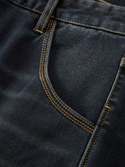 Men's Casual Solid Vintage-Wash Jeans