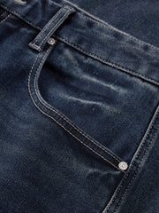 Men's Casual Solid Vintage-Wash Jeans