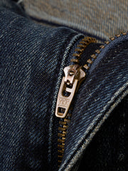 Men's Casual Heat-Retaining Straight-Leg Whiskered Wash Jeans