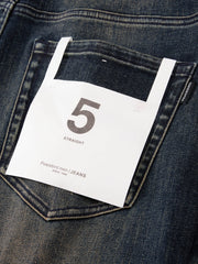 Men's Casual Heat-Retaining Straight-Leg Whiskered Wash Jeans