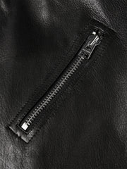 Men's Zip-Detail Moto Leather Jacket