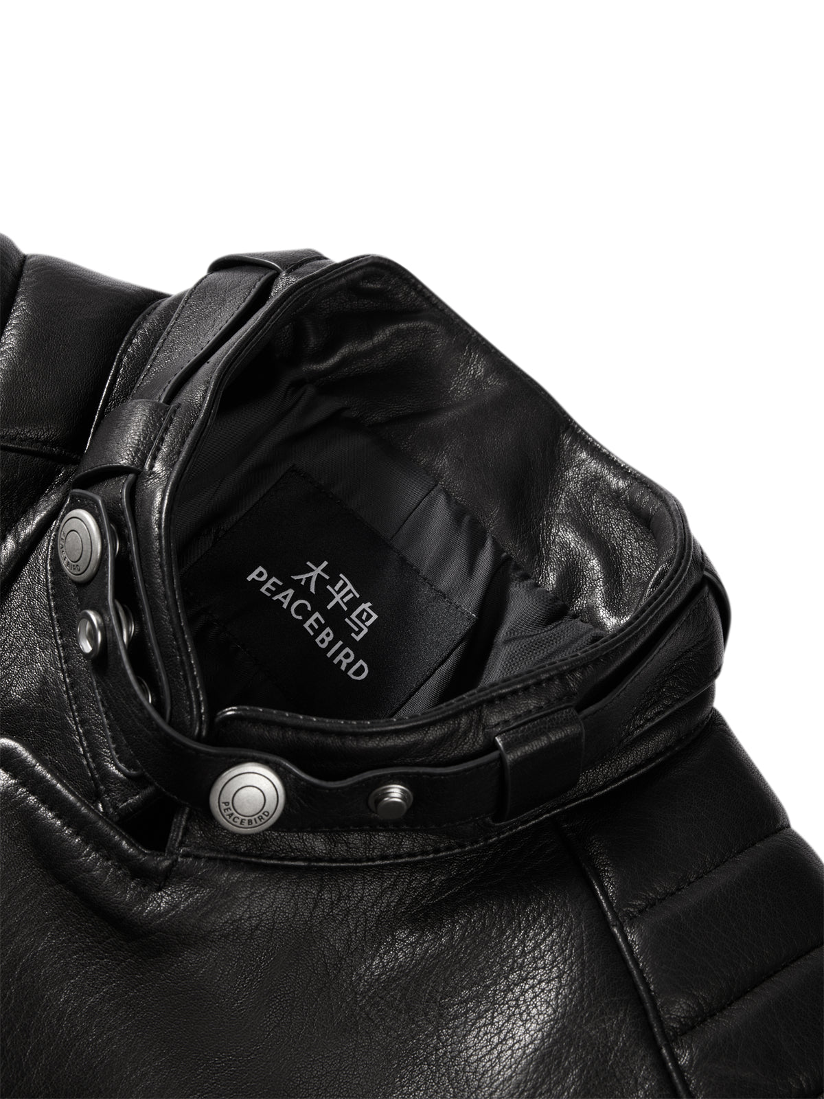 Men's Zip-Detail Moto Leather Jacket