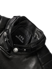 Men's Zip-Detail Moto Leather Jacket