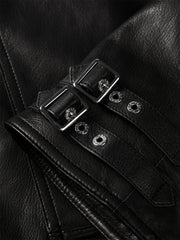 Men's Zip-Detail Moto Leather Jacket
