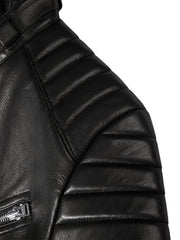 Men's Zip-Detail Moto Leather Jacket