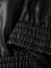 Men's Short Cuban-Collar Leather Jacket