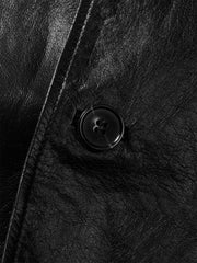 Men's Mid-Length Trench-Style Leather Coat