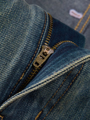 Men's Contrast Distressed Wide-Leg Jeans