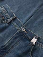 Men's Elastic-Waist Straight Jeans