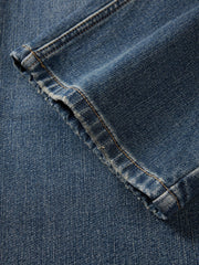 Men's Elastic-Waist Straight Jeans