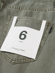 Men's Vintage Light Grey Denim Studded Jeans