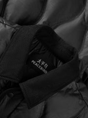 Men's Casual PU Leather Panel-Collar Down Jacket