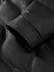 Men's Casual PU Leather Panel-Collar Down Jacket