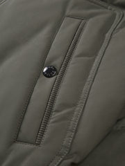 Men's Casual PU Leather Panel-Collar Down Jacket