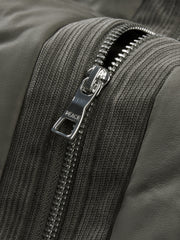 Men's Casual PU Leather Panel-Collar Down Jacket