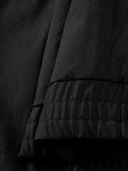 Men's Casual Black Stand-Collar Zip Jacket