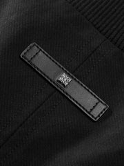 Men's Casual Black Stand-Collar Zip Jacket