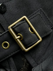 Men's Casual PU Leather Fleece-Collar Jacket-Style Down Jacket