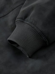 Men's Casual PU Leather Fleece-Collar Jacket-Style Down Jacket