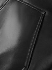 Men's Casual Lambskin Leather Jacket with Detachable Down Vest Liner