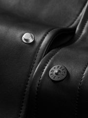 Men's Casual Lambskin Leather Jacket with Detachable Down Vest Liner