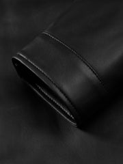 Men's Casual Lambskin Leather Jacket with Detachable Down Vest Liner