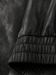 Men's Casual PU Leather Jacket-Style Fashion Down Jacket