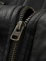Men's Casual PU Leather Jacket-Style Fashion Down Jacket