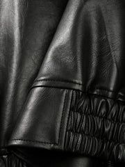Men's Biker-Style Black Stand-Collar PU Leather Jacket