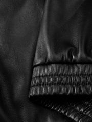 Men's Harrington-Style Black Cowhide-Grain Lambskin Leather Jacket