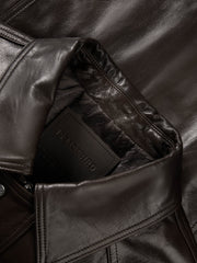 Men's Vintage Brown Waxed Lambskin Leather Jacket