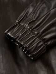 Men's Vintage Brown Waxed Lambskin Leather Jacket