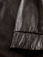 Men's Vintage Brown Waxed Lambskin Leather Jacket
