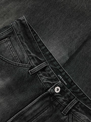 Men's Casual Dark Grey Distressed Ombre Jeans