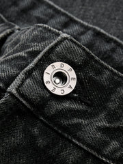 Men's Casual Dark Grey Distressed Ombre Jeans