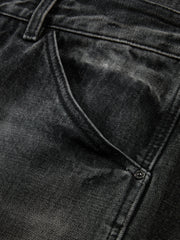 Men's Casual Dark Grey Distressed Ombre Jeans